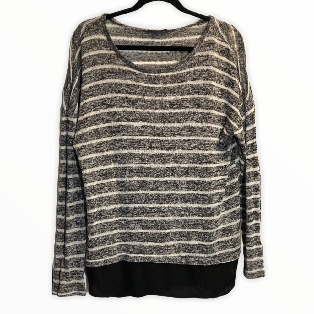 B&W Comfy Knit Striped Sweater
